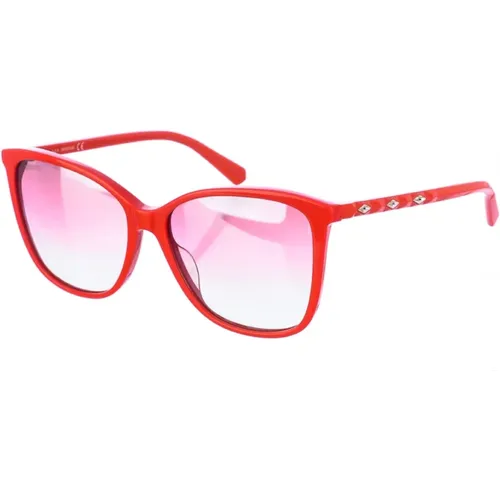 Oval Sunglasses with Pink Gradient Lenses , female, Sizes: ONE SIZE - Swarovski - Modalova