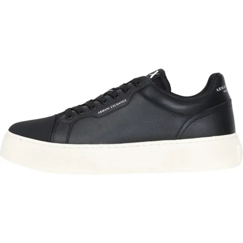 Schwarze Retro Low-Top Sneakers , Herren, Größe: 43 EU - Armani Exchange - Modalova