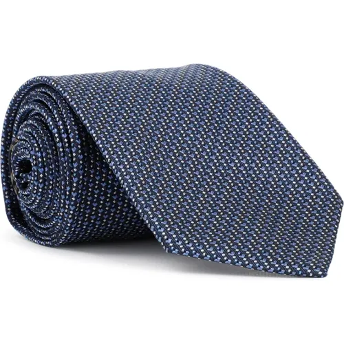 Geometric Silk Tie Black , male, Sizes: ONE SIZE - Brioni - Modalova