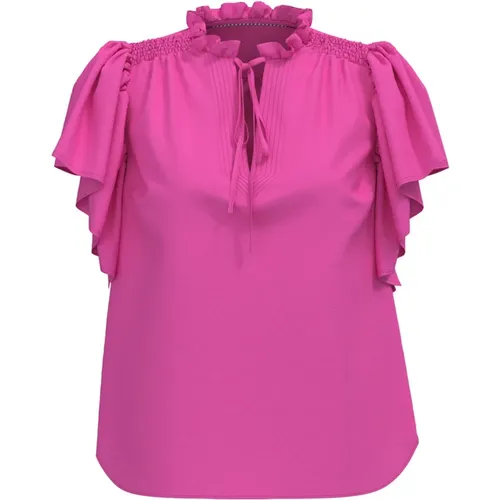 Frill Top Blouse in , female, Sizes: L, XL, XS, M, S - Co'Couture - Modalova