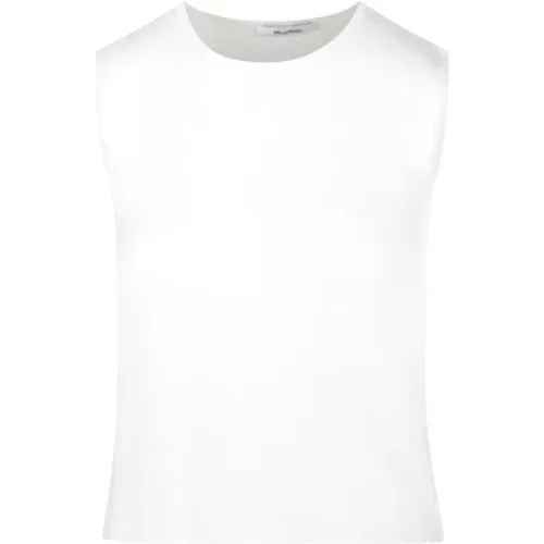 Weiße Woll-Kaschmir-Ärmellose Top , Damen, Größe: S - Max Mara - Modalova