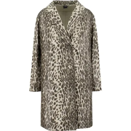 Leopard Print Nylon Coat with Lapels , female, Sizes: XS, S - Aspesi - Modalova
