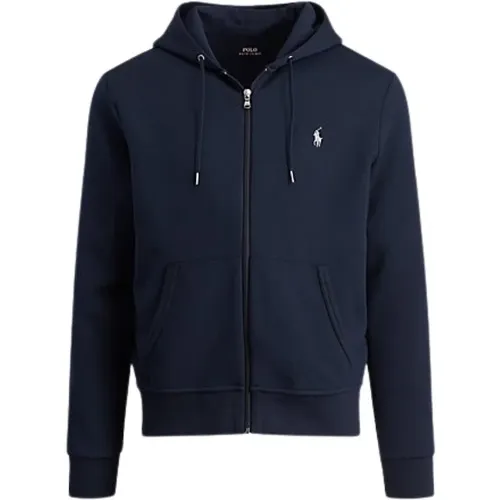 Navy Cotton Polyester Ribbed Jacket , male, Sizes: L, XL - Polo Ralph Lauren - Modalova