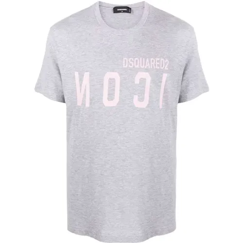 Graues Logo-Print T-Shirt Dsquared2 - Dsquared2 - Modalova