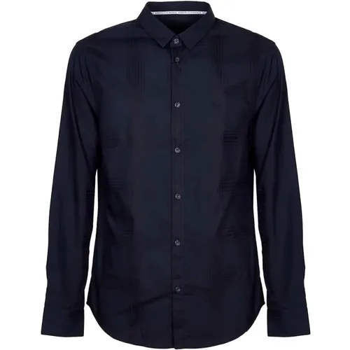 Blaue Casual Hemden , Herren, Größe: S - Armani Exchange - Modalova