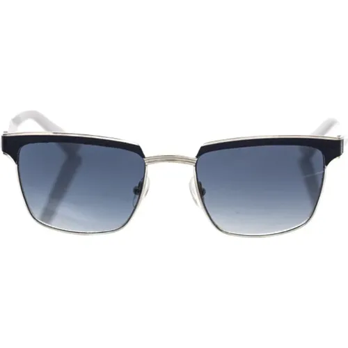 Clubmaster Sunglasses Leather Blue Lens , male, Sizes: ONE SIZE - Frankie Morello - Modalova