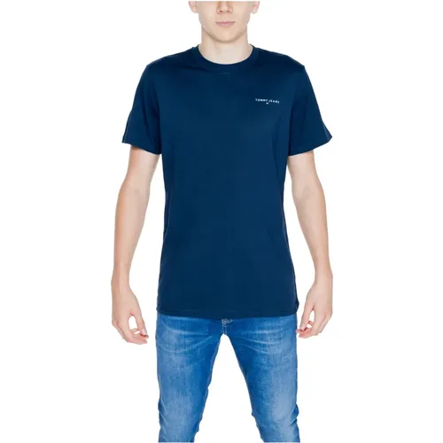 Linear Herren T-Shirt Herbst/Winter Kollektion , Herren, Größe: L - Tommy Jeans - Modalova