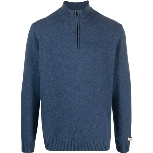 Blended wool half-zip Turtleneck , male, Sizes: M - PAUL & SHARK - Modalova