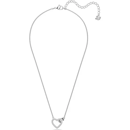 Lovely Heart Necklace, Silver and White , female, Sizes: ONE SIZE - Swarovski - Modalova
