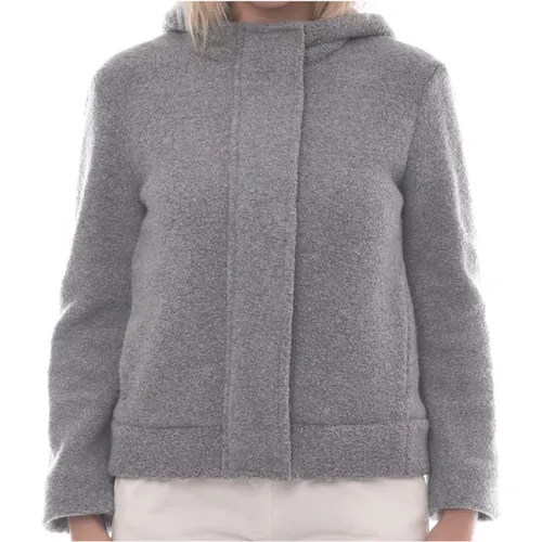 Sherpa Wool Blend Coat with Hood , female, Sizes: M, L - Max Mara - Modalova