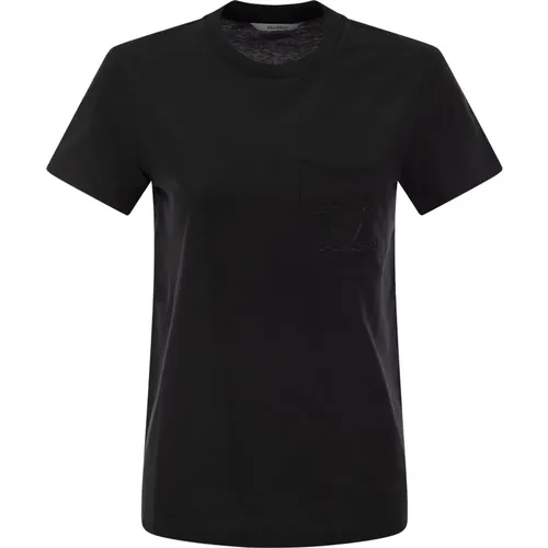 T-Shirt aus Baumwolljersey mit Monogrammdetail , Damen, Größe: S - Max Mara - Modalova