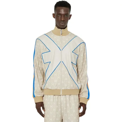 Sweatshirt mit Ton-in-Ton-Muster und Reißverschluss - John Richmond - Modalova