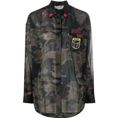 Military print shirt , female, Sizes: 2XS - Ermanno Scervino - Modalova