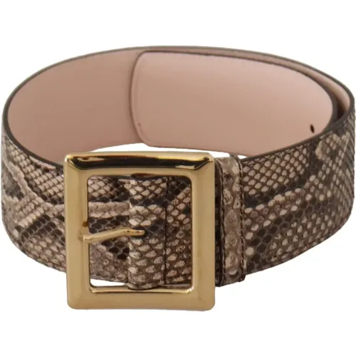 Elegant Leather Belt with Logo Buckle , female, Sizes: 65 CM - Dolce & Gabbana - Modalova