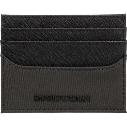 Minimalist Card Holder with Logo Slots , male, Sizes: ONE SIZE - Emporio Armani - Modalova