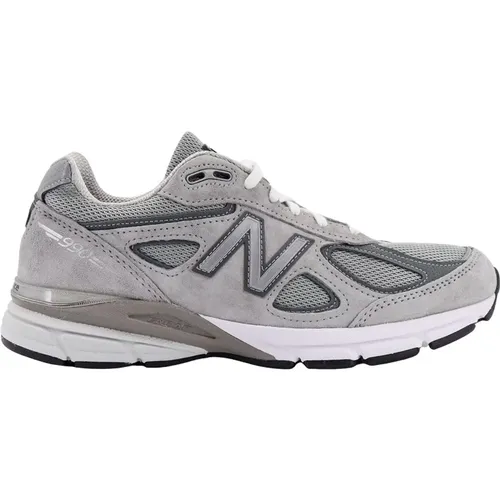 Grey Sneakers with Monogram and Stitched Profiles , male, Sizes: 12 UK, 9 1/2 UK, 4 UK, 10 UK, 9 UK, 8 1/2 UK, 11 UK, 6 UK, 7 1/2 UK, 2 1/2 UK, 2 UK - New Balance - Modalova