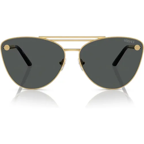 Cat-Eye Sunglasses with Iconic Design , female, Sizes: 64 MM - Versace - Modalova