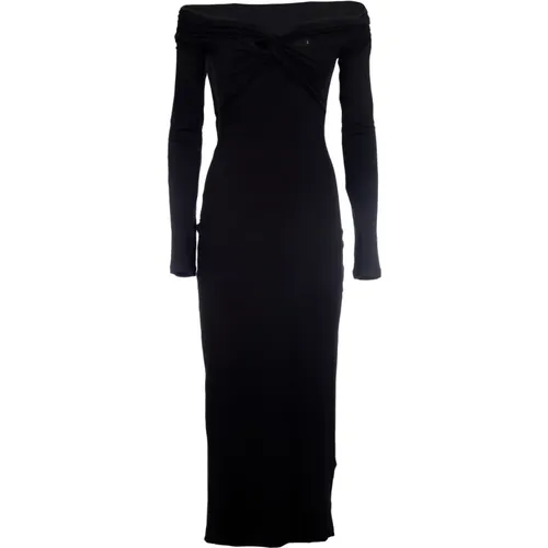 Schwarzes Off-Shoulder Rotate Kleid - ROTATE Birger Christensen - Modalova