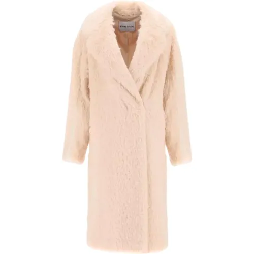 Brushed Synthetic Fur Coat , female, Sizes: M, S - Stand Studio - Modalova