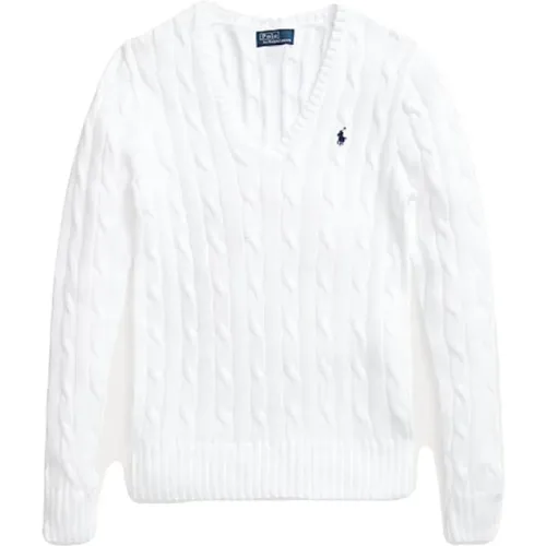 Cable Knit V-Neck Sweater , male, Sizes: L, XL - Polo Ralph Lauren - Modalova