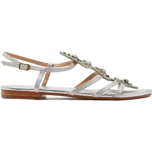 Perlen Leder Capri Sandalen , Damen, Größe: 40 EU - MALIPARMI - Modalova