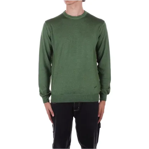 Grüner Logo Front Pullover , Herren, Größe: 2XL - Woolrich - Modalova