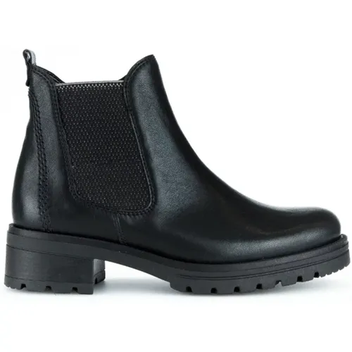 Schwarze Leder Chelsea Boots , Damen, Größe: 40 1/2 EU - Gabor - Modalova