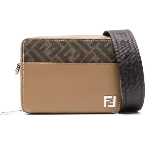 Leder Schultertasche mit FF Applikation - Fendi - Modalova