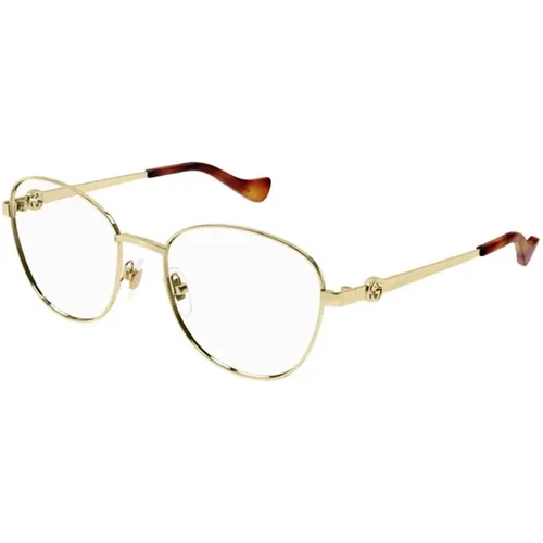 Luxuriöse Goldrahmenbrille , unisex, Größe: 54 MM - Gucci - Modalova