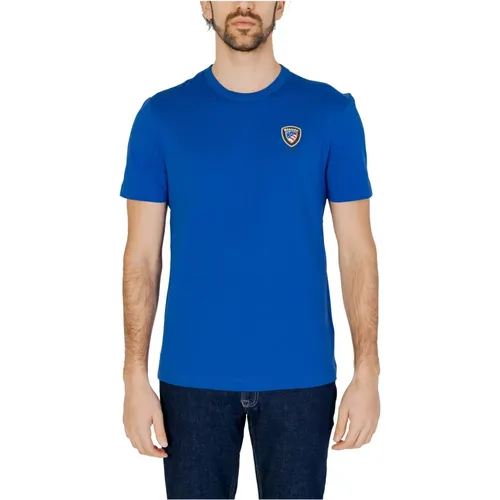 Herren T-Shirt Frühling/Sommer Kollektion , Herren, Größe: XL - Blauer - Modalova