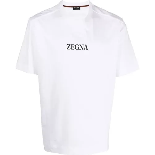 Logo-print Crew-neck T-shirt , Herren, Größe: L - Ermenegildo Zegna - Modalova