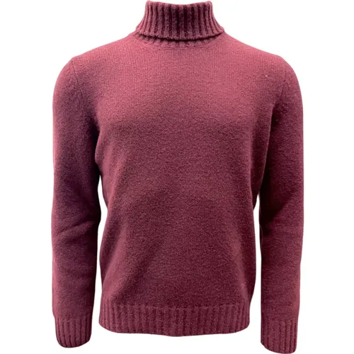 Bouclé Rollkragenpullover, Chianti Rot , Herren, Größe: M - Gran Sasso - Modalova