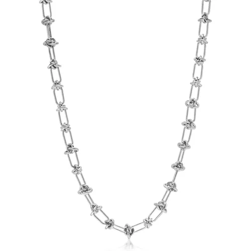 Women's Silver Barbed Wire Necklace , female, Sizes: ONE SIZE - Nialaya - Modalova