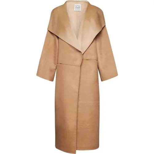 Oversized Wool Cashmere Coat Biscuit , female, Sizes: XS, 2XS, M, S - TotêMe - Modalova