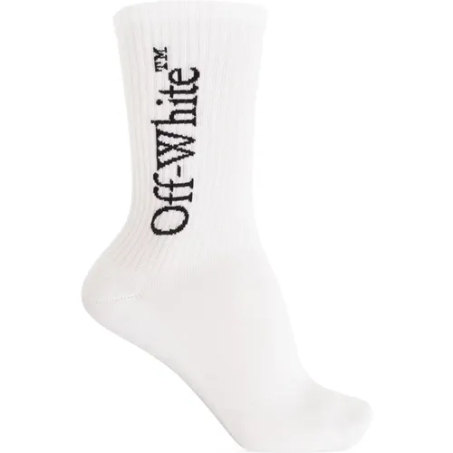 Off , Ribbed socks , male, Sizes: L - Off White - Modalova