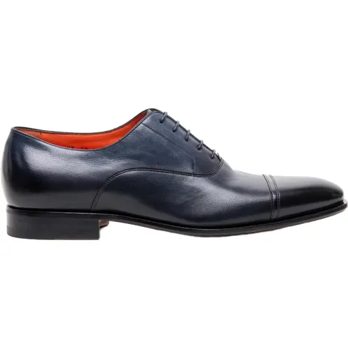 Leather Wingtip Lace-up Shoes for Men , male, Sizes: 7 1/2 UK, 6 UK, 8 UK, 6 1/2 UK - Santoni - Modalova