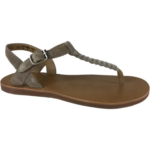 Stilvolle Flache Sandalen für Frauen , Damen, Größe: 35 EU - Pom D'Api - Modalova