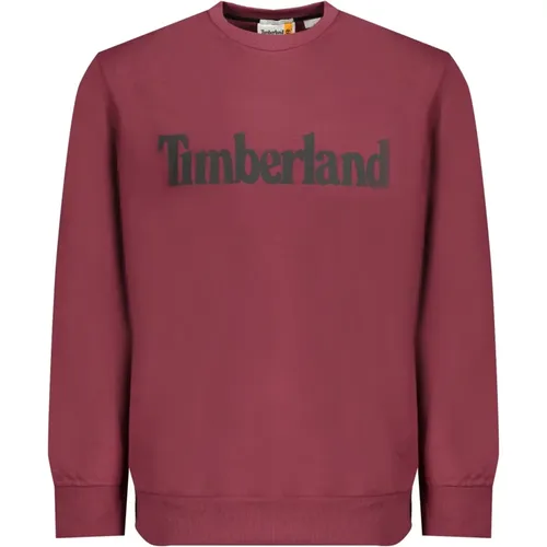 Roter Sweatshirt mit Druck und Langen Ärmeln , Herren, Größe: L - Timberland - Modalova