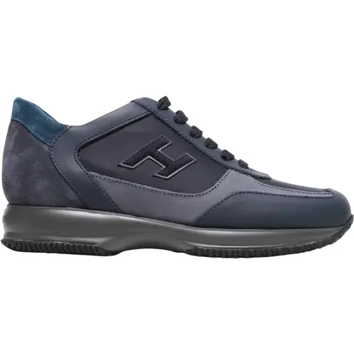 Blaue Wildleder Interaktive Sneakers , Herren, Größe: 43 EU - Hogan - Modalova