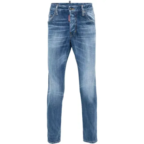 Blaue Denim Skinny Jeans mit Distressed-Details , Herren, Größe: L - Dsquared2 - Modalova