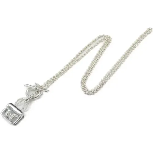 Pre-owned Silver necklaces , female, Sizes: ONE SIZE - Hermès Vintage - Modalova