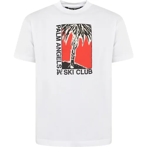 Ski Club T-Shirt Weiß , Herren, Größe: L - Palm Angels - Modalova