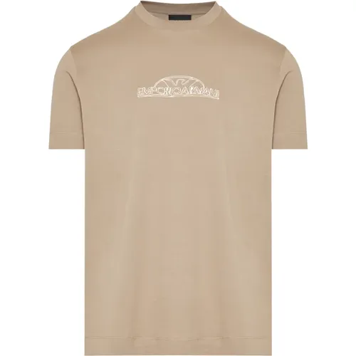 Cotton T-shirt with 3D Design , male, Sizes: 2XL, XL, L, M, 3XL - Emporio Armani - Modalova