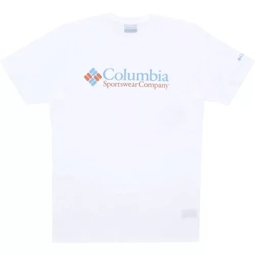 Valley Grafik Tee Weiß Herren T-Shirt , Herren, Größe: S - Columbia - Modalova