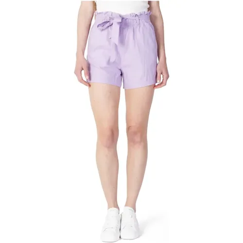 Lilac Linen-Viscose Shorts , female, Sizes: M - Jacqueline de Yong - Modalova