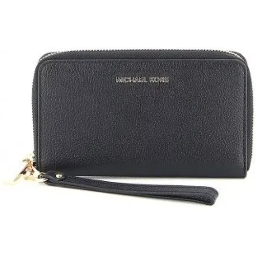 Schwarze Leder-Multifunktionsbrieftasche mit Reißverschluss und Griff , Damen, Größe: ONE Size - Michael Kors - Modalova