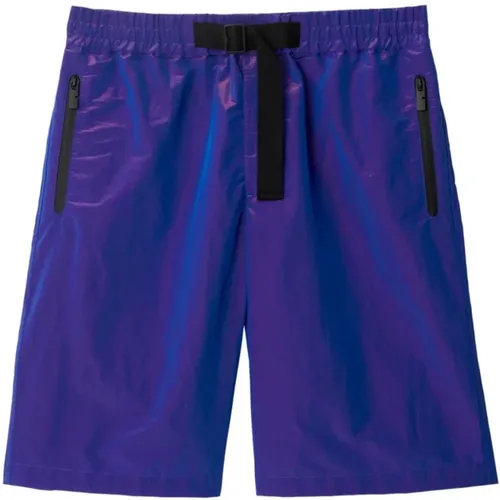 Metallic Blue Bermuda Shorts - Burberry - Modalova