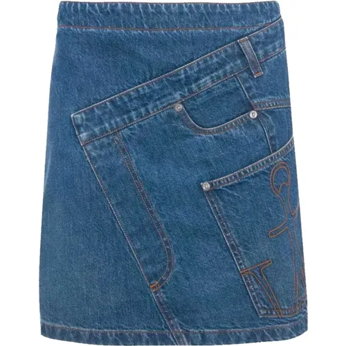 Twisted Mini Denim Skirt , female, Sizes: M, 2XS - JW Anderson - Modalova