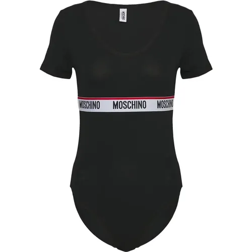 Schwarzes Baumwolltop für Frauen , Damen, Größe: M - Love Moschino - Modalova