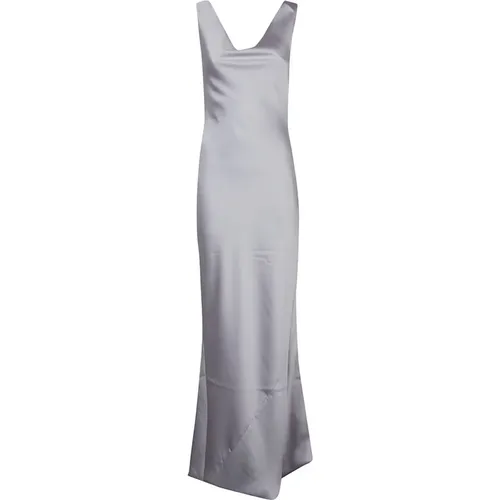 Silver Draped Neck Dress , female, Sizes: S - Norma Kamali - Modalova